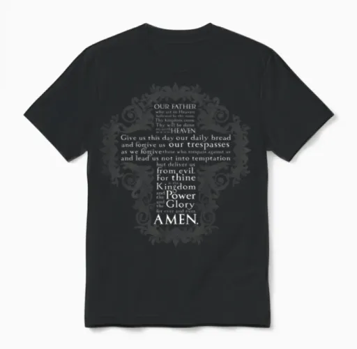 The Lord's Prayer - Christian Unisex T-Shirt in Black