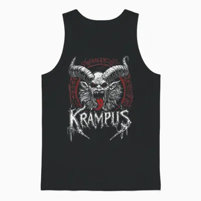 Kramperl Perchten Knecht Ruprecht Christmas Demon Krampus T-Shirt, Black Unisex Tank Top - Black