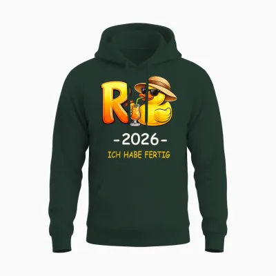 Rentner 2026 Ente Ich Habe Fertig Ruhestand Rentnerin Unisex Hoodie - Forest