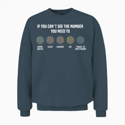 Ishihara Numbers - Travel to Amsterdam Unisex Sweatshirt - Dark Heather