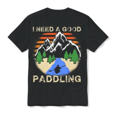 Kayaking Kayak Funny Unisex T-Shirt - Black