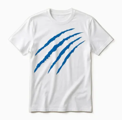 Cat Claw Marks (blue) Unisex T-Shirt - White