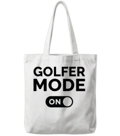 Golfer Mode On Tote Bags - White