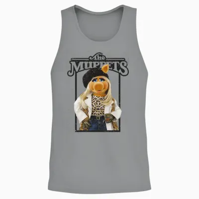 The Muppets Miss Piggy T-Shirt, White Unisex Tank Top - Sport Grey