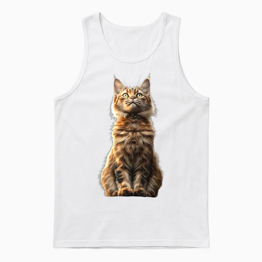 Maine Coon Chat Cat Amoureux Des Chats Maine Coon Doux Unisex Tank Top in White