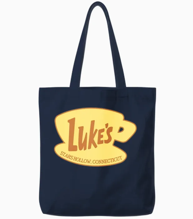 Luke's Diner Logo Tote Bags in Navy