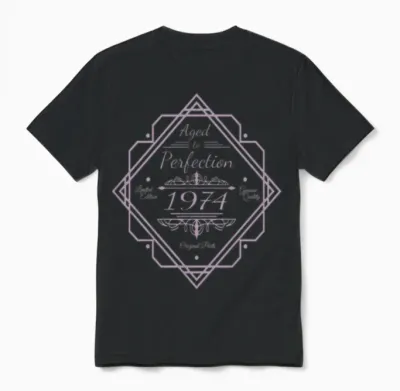 1974 Vintage Aged to Perfection 50th Unisex T-Shirt - Black