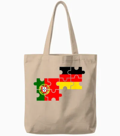 Portugal Deutschland Flagge Deutsch Portugiese Tote Bags - Natural