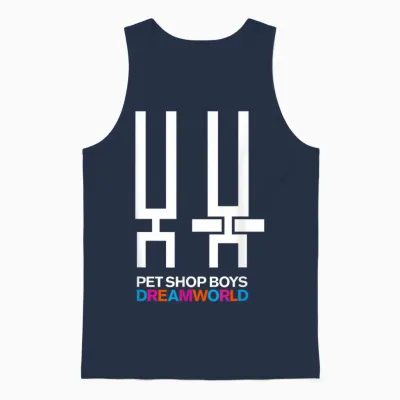 Pet Shop Boys Dreamworld Tour T-Shirt, Blue Unisex Tank Top - Navy