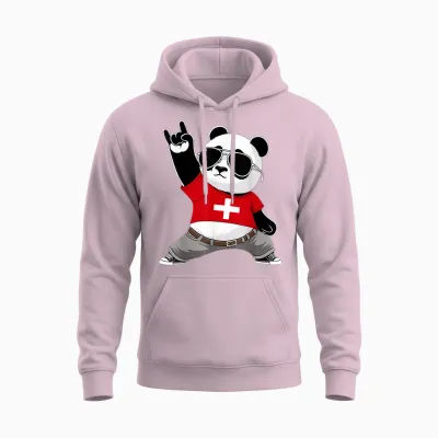 Swiss Flag Men Women Children Switzerland Unisex Hoodie - Light Pink