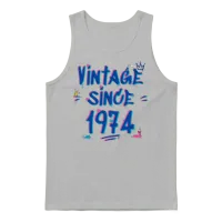 Vintage Since 1974 Hip-Hop Graffiti Glitch 51st Unisex Tank Top - Ash – 1