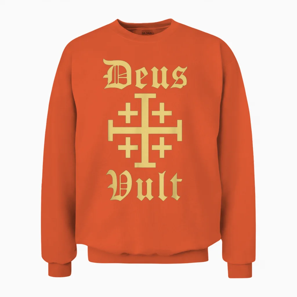 Deus Vult (jerusalem-Kreuz) – Templer – Königreich Jerusalem Unisex Sweatshirt in Orange