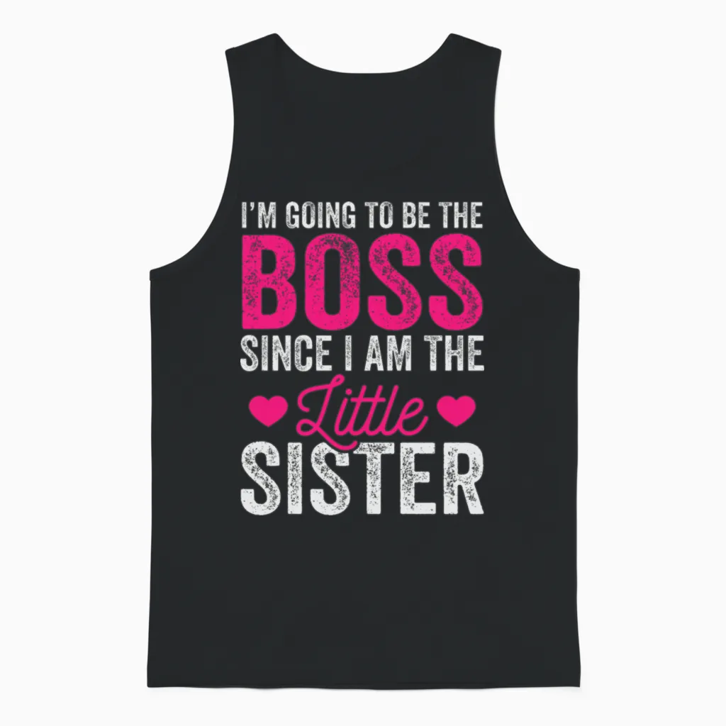 Little Sister Shirts, Funny Little Sister T-Shirts Unisex Tank Top in Black