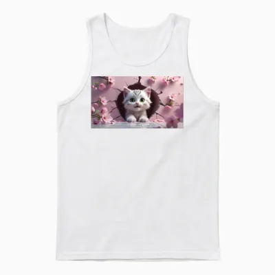 Cute Cat Coffee Mug – Perfect Gift for Cat Lovers Unisex Tank Top - White