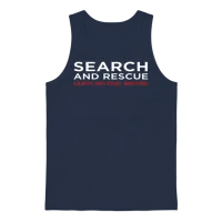 Disc Golf Search Rescue Leave No Disc Behind Unisex Tank Top - Navy – 1