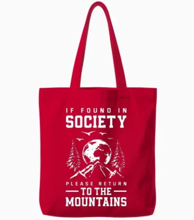 Funny Hiking Hiker Gift Tote Bags - Red