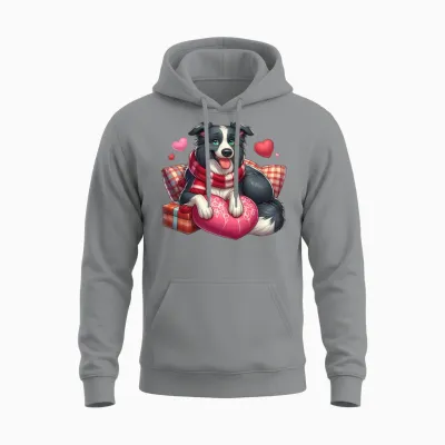 Border Collie Love Unisex Hoodie - Sport Grey