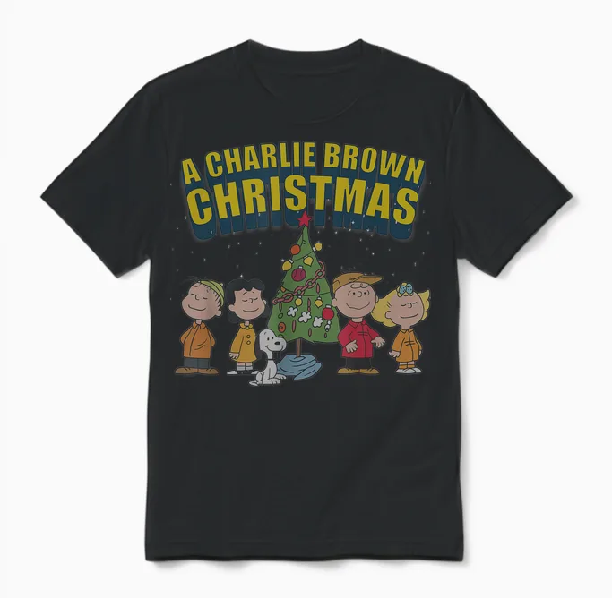Peanuts Charlie Brown Christmas Special Unisex T-Shirt in Black