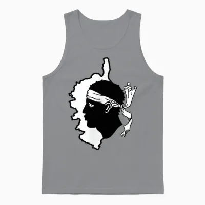 Corsica on the Heart - Head De Maure T-Shirt, Blue Unisex Tank Top - Sport Grey