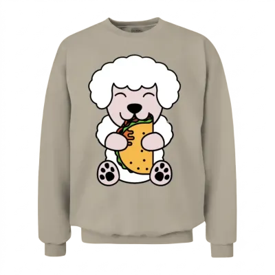 Poodle Taco Lover Unisex Sweatshirt - Sand