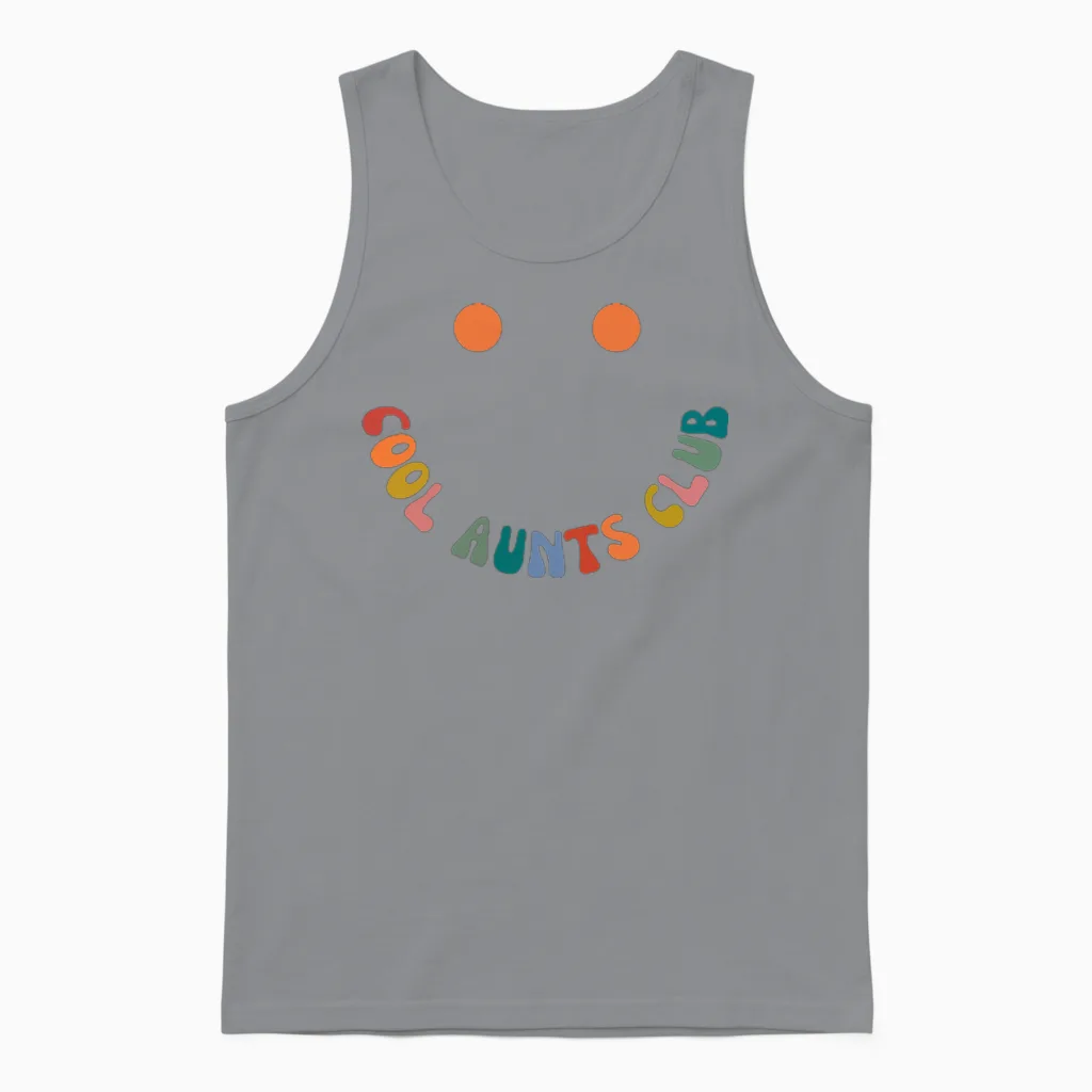 Retro Groovy Cool Aunts Club Funny Auntie Women Cool Aunt Unisex Tank Top in Sport Grey