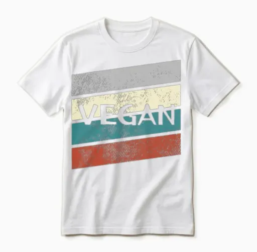 Vegan Retro Unisex T-Shirt in White