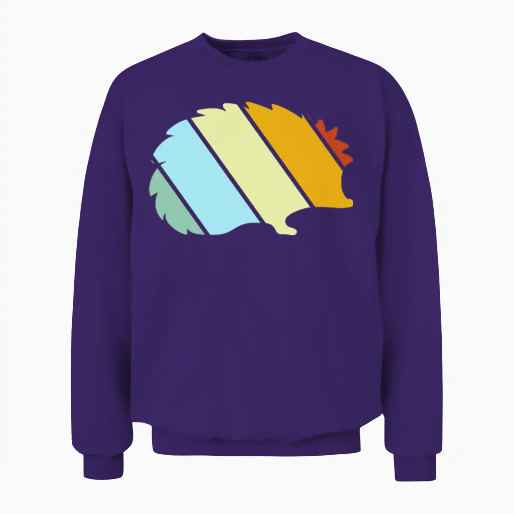 Hedgehog Retro Unisex Sweatshirt in Purple