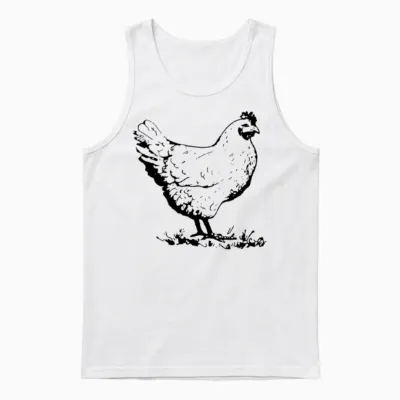 Chicken Funny Unisex Tank Top - White