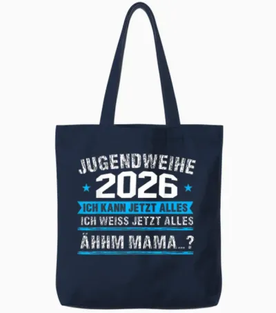 Jugendweihe 2026 Mädchen Junge Tote Bags - Navy