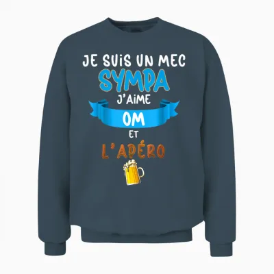 Nice Om L'apéro Humour Marseille Supporter Foot Unisex Sweatshirt - Dark Heather