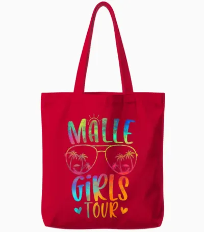 Women's Malle Girls Tour Girls' Evening Mallorca Party Holiday Tote Bags - Red