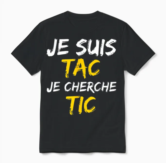 Je Suis Tac Je Seek Tic - Déguisement Duo Unisex T-Shirt in Black