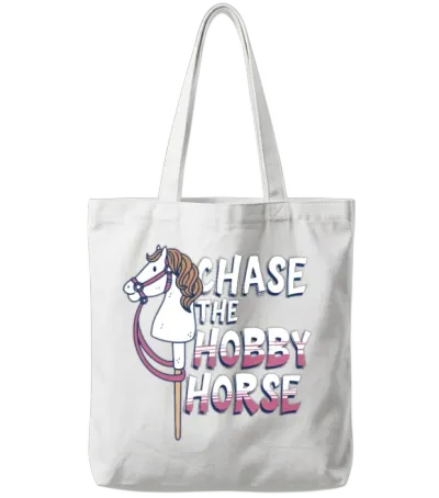Hobby Horsing Chase the Hobby Horse Tote Bags - White