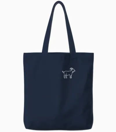 The Pocket Patch Badge Apparel Co. Goat Animal Badge Patch Line Art Icon Outline Gift Tote Bags - Navy