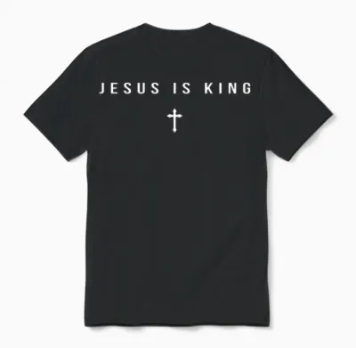 Jesus Is King Cross Christian Minimalist Religious Christ Pullover Unisex T-Shirt - Black