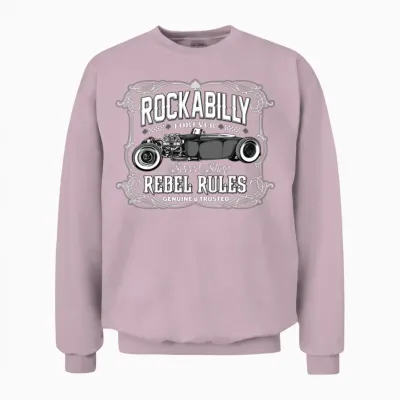 Rockabilly Rebel Cars Unisex Sweatshirt - Light Pink