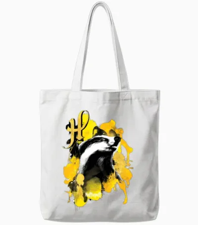 Harry Potter Hufflepuff Badger Tote Bags - White