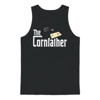 Funny Cornhole the Cornfather Funny Fathers Unisex Tank Top - Black – 1