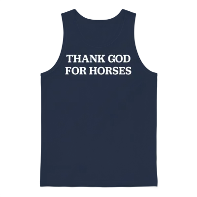Thank God for Horses Unisex Tank Top - Navy