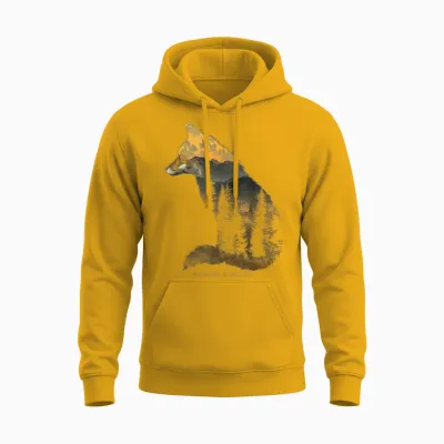 Fuchs Protect Preserve Hiking Camping Hunter Outdoor Nature Unisex Hoodie - Gold