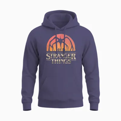 Stranger Things Season 5 Towering Mind Flayer Distressed Unisex Hoodie - Heather Sport Dark Navy
