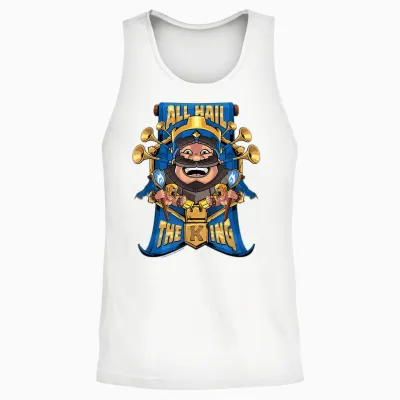 Clash Royale All Hail the King Epic Royal Portrait Unisex Tank Top - White