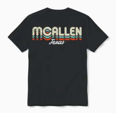 Retro Mcallen Texas Unisex T-Shirt - Black
