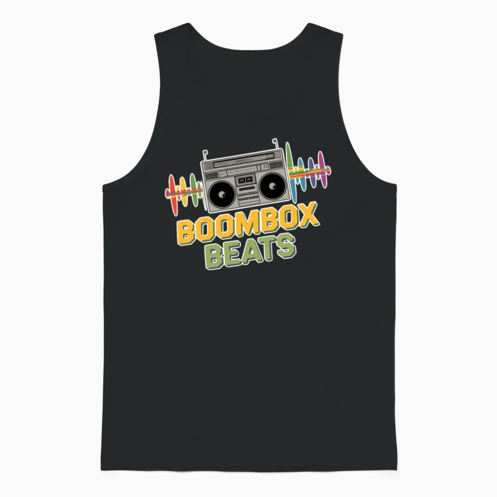 Vintage Retro Art Unisex Tank Top - Black