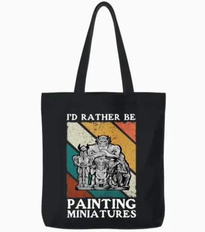 Wargaming Painting Miniatures Tote Bags - Black
