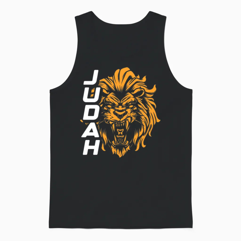 Judah Lion Wildlife Unisex Tank Top in Black