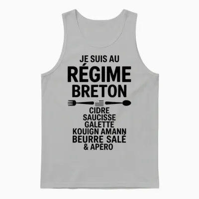 Diet Breton Humour Brittany Cider Sausage Galette Butter Unisex Tank Top - Ash