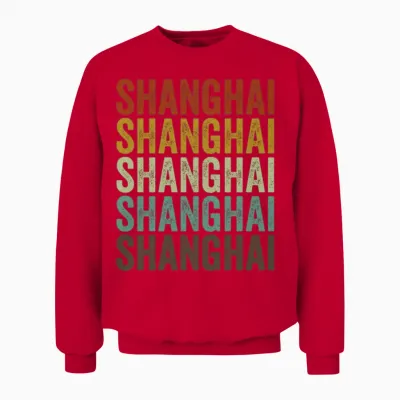 Shanghai China Retro Vintage Unisex Sweatshirt - Red