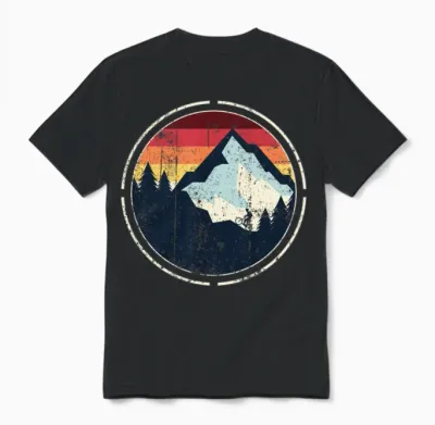 Retro Vintage Mountain Bike Unisex T-Shirt - Black