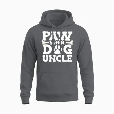 Paw Some Dog Uncle Doggy Bone Animal Lover Dog Unisex Hoodie - Charcoal